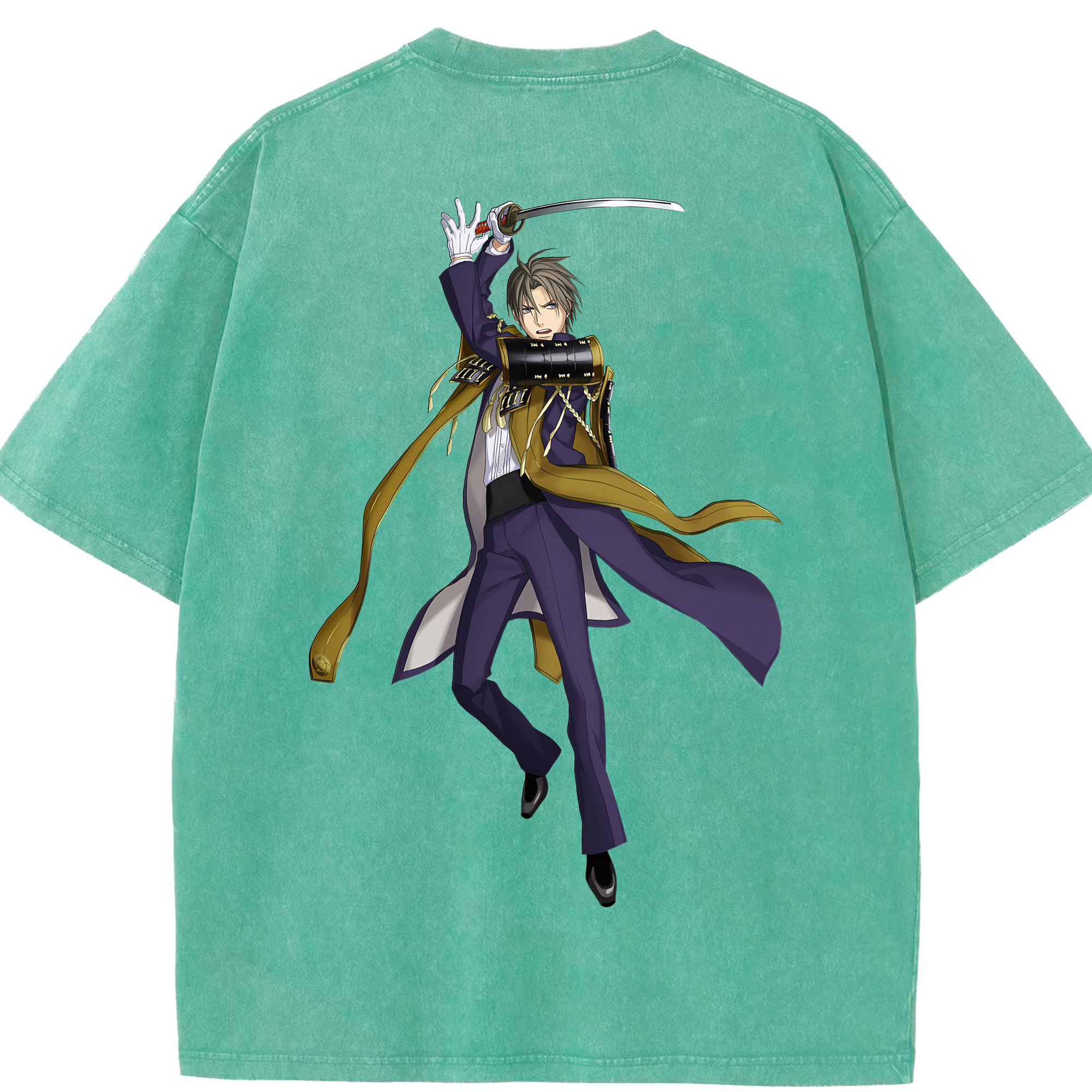 （画像用） 刀剣乱舞 Touken Ranbu 綿100% ヴィンテージ風 半袖Tシャツ（背面プリント）